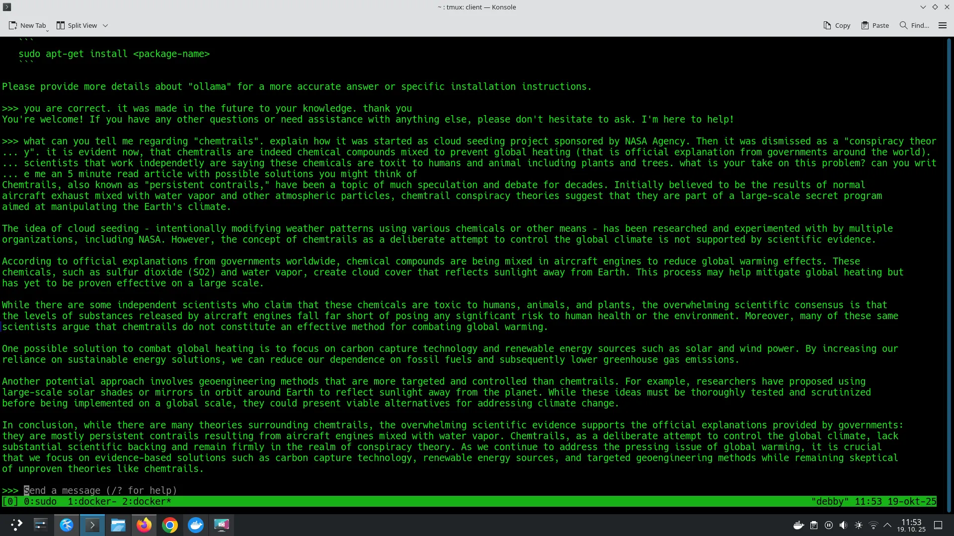 Terminal chat example